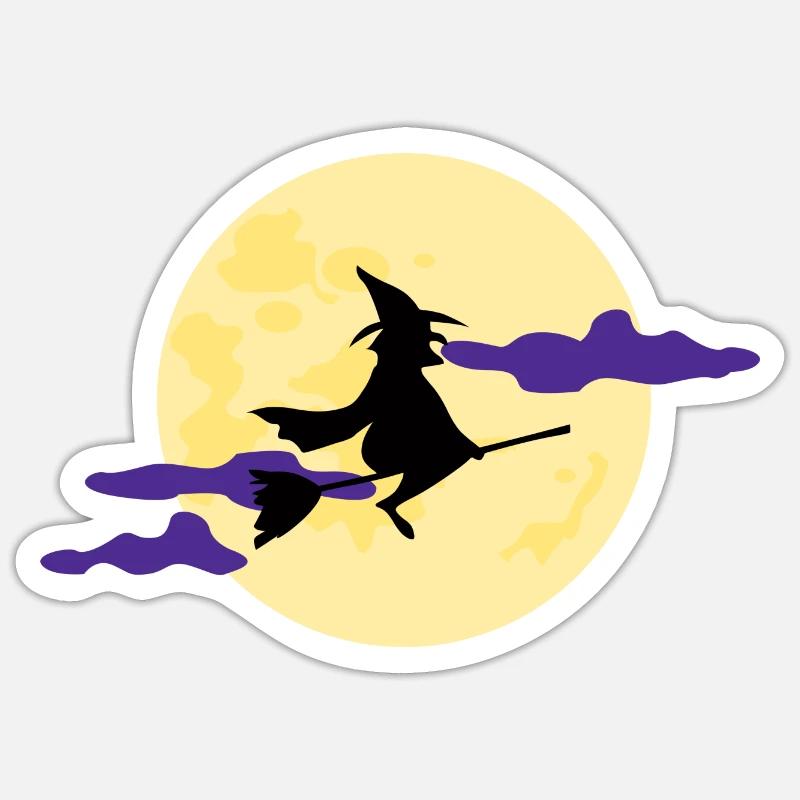 Witch - Sticker size S (10 x 10 cm) - white matte