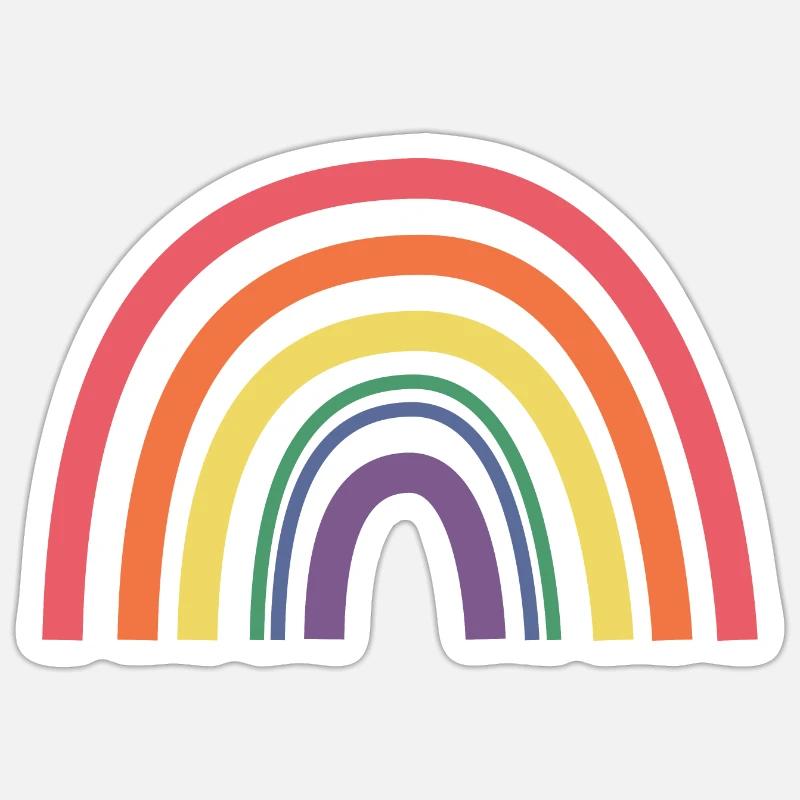 Regenbogen - Sticker Größe S (10 x 10 cm) - Mattweiß