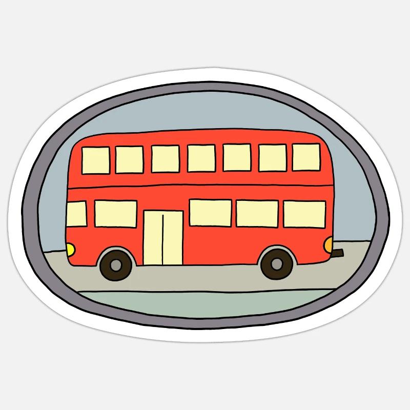 Conception d’autobus - Sticker taille S (10 x 10 cm) - blanc mat