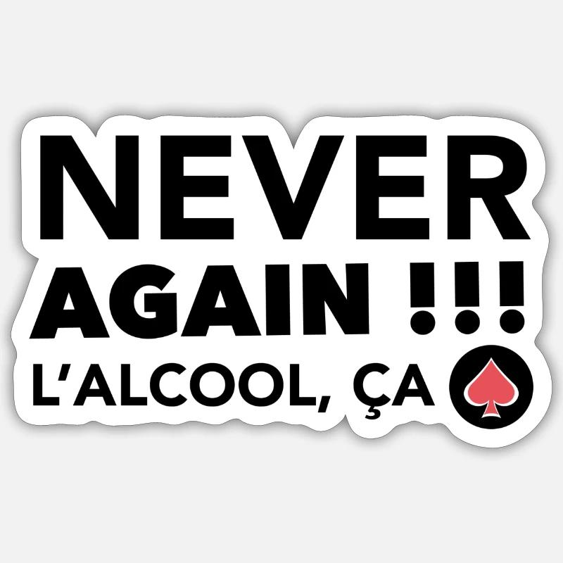 NEVER AGAIN - Sticker taille S (10 x 10 cm) - blanc mat