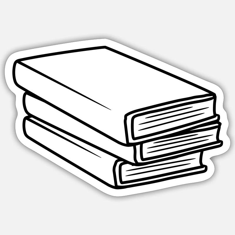 Stacked Books Comic Design Sticker size S (10 x 10 cm)
