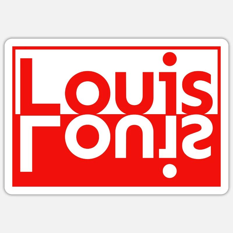 Texte Miroir Nom Prénom Louis - Sticker taille S (10 x 10 cm) - blanc mat