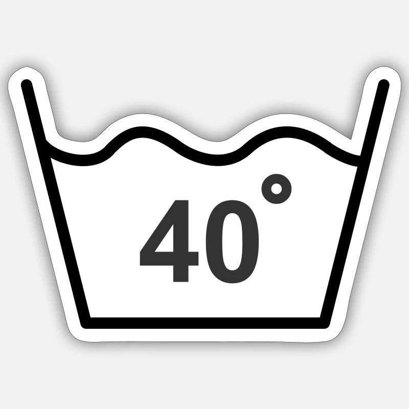 Machine Wash Warm - Sticker size S (10 x 10 cm) - white matte