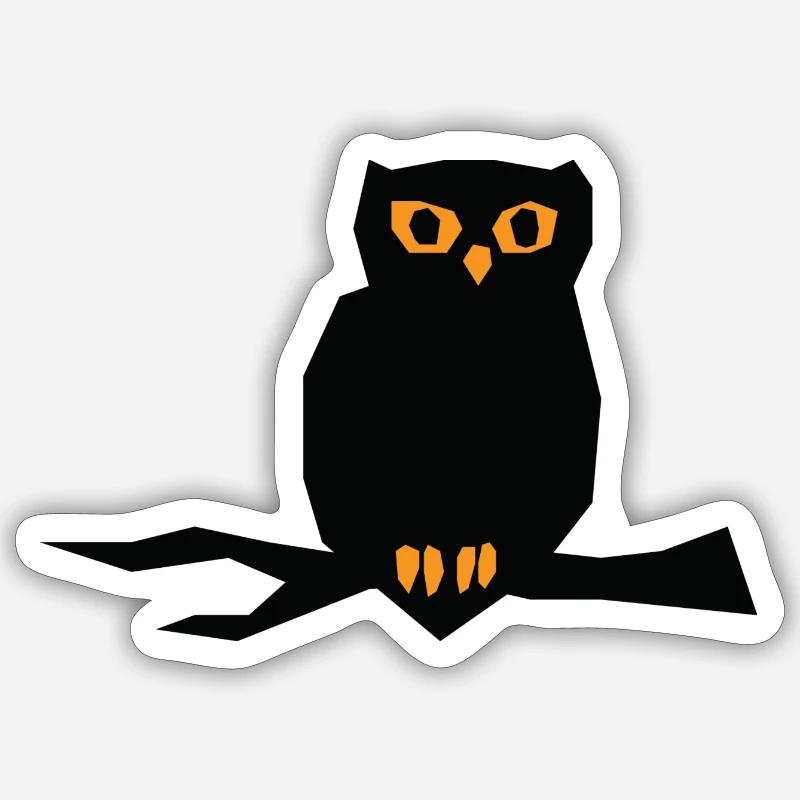 Halloween Eule - Sticker Größe S (10 x 10 cm) - Mattweiß