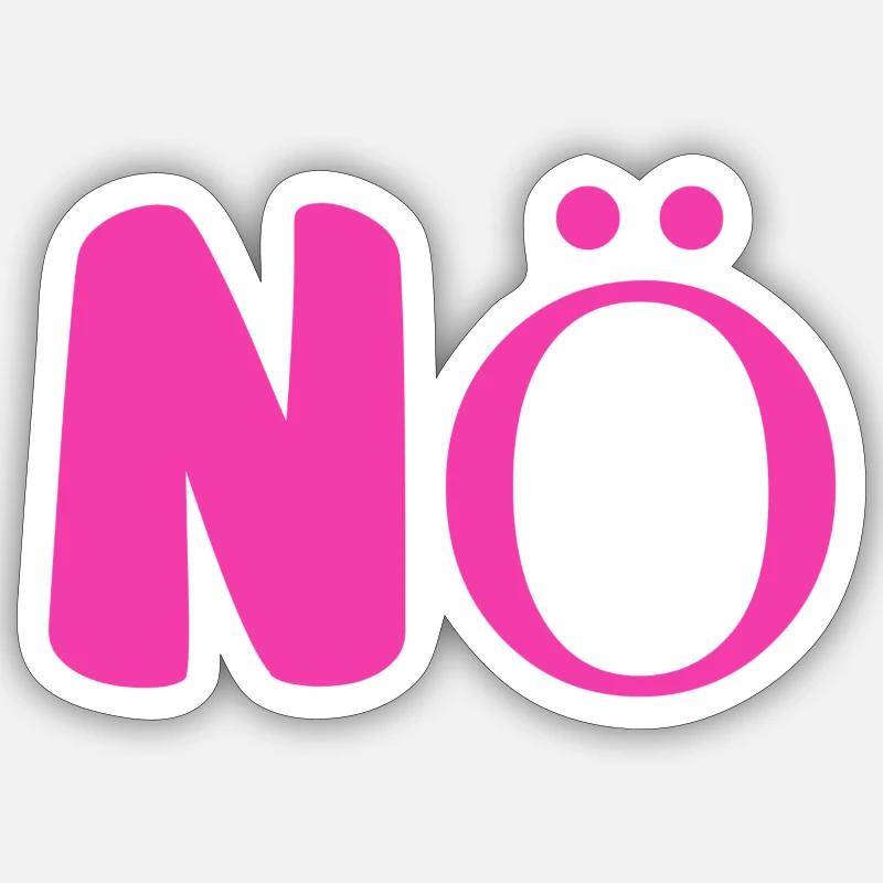 Nö - Sticker Größe S (10 x 10 cm) - Mattweiß