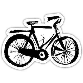 Fahrrad Gekritzel Fahrräder Radfahren Vektor 5 - Sticker Größe S (10 x 10 cm) - Mattweiß - Vorne