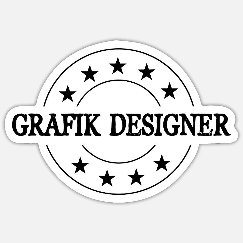 Grafik Designer Beruf - Sticker Größe S (10 x 10 cm) - Mattweiß