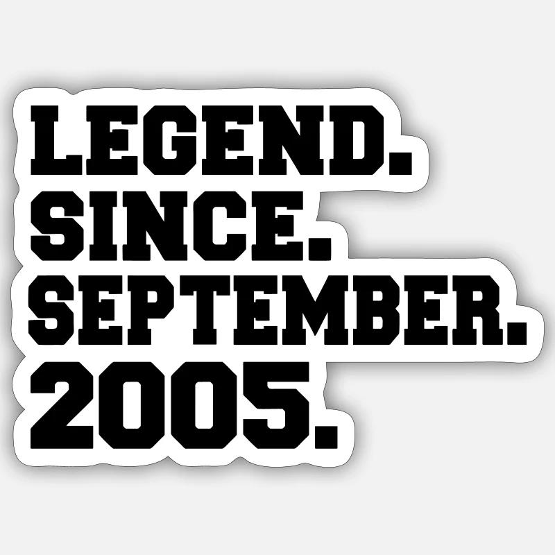 Né en septembre 2005 - Sticker taille S (10 x 10 cm) - blanc mat