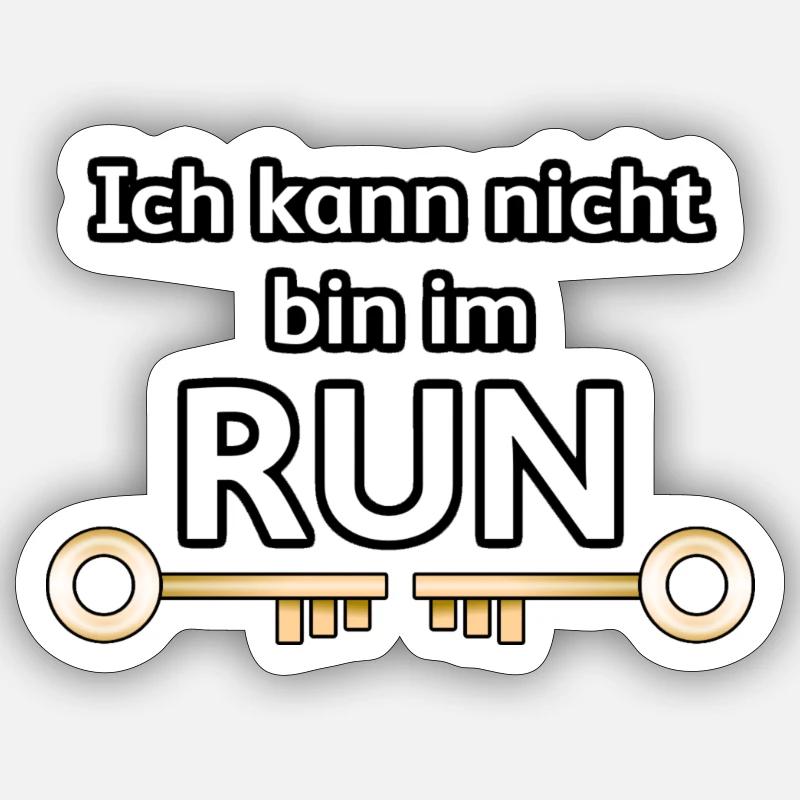 GLCKplus - Run - Sticker Größe S (10 x 10 cm) - Mattweiß