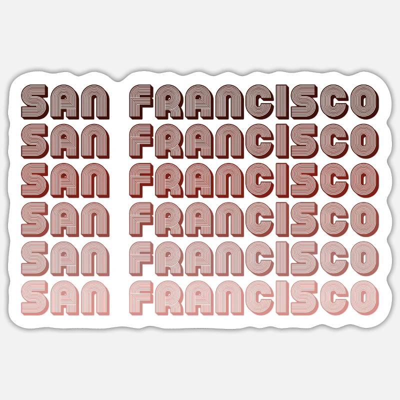 San Francisco Grid Gradient Pattern - Sticker size S (10 x 10 cm) - white matte