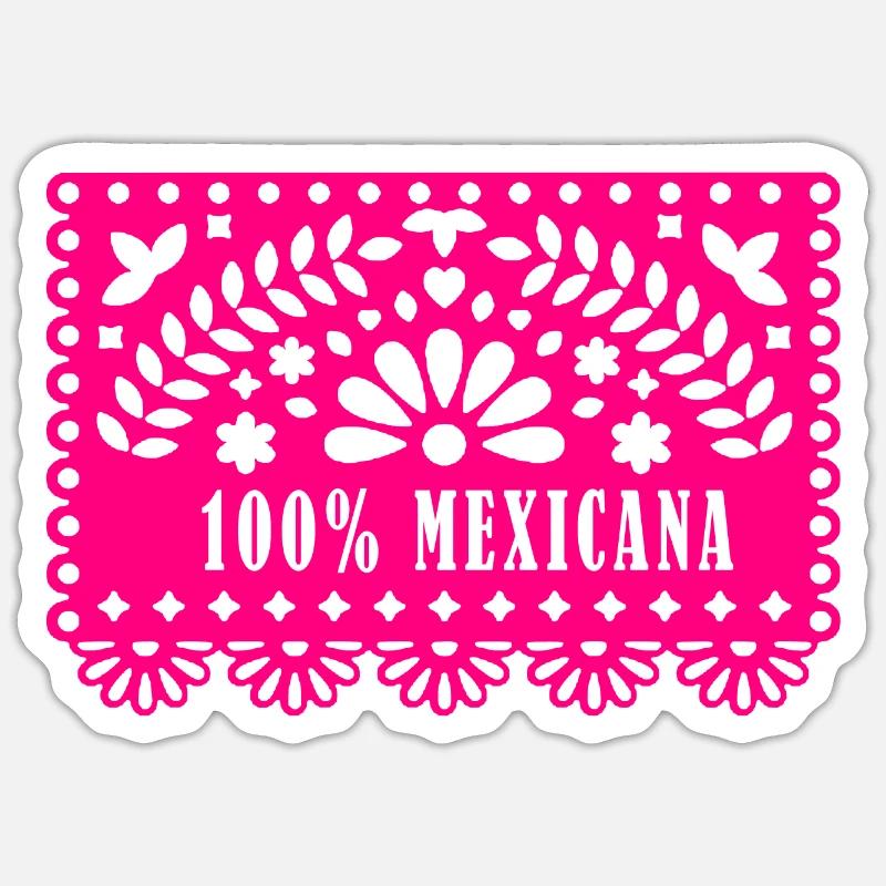 100 MEXICAINS - Sticker taille S (10 x 10 cm) - blanc mat