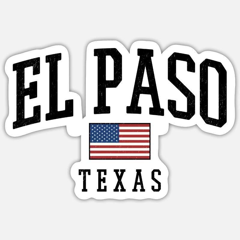 El Paso Texas Retro Shirt - Sticker size S (10 x 10 cm) - white matte