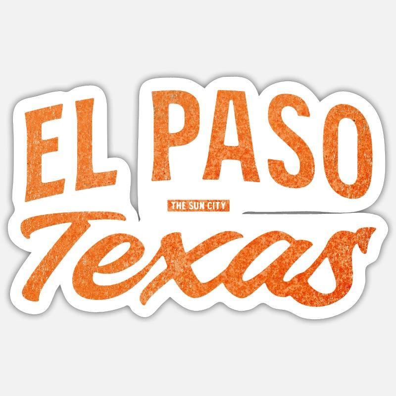 El Paso Texas Script Logo - Sticker size S (10 x 10 cm) - white matte