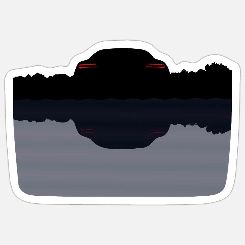 Auto am See Sticker Größe S (10 x 10 cm)