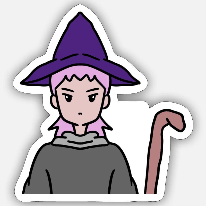 Sorcière - Sticker taille S (10 x 10 cm) - blanc mat