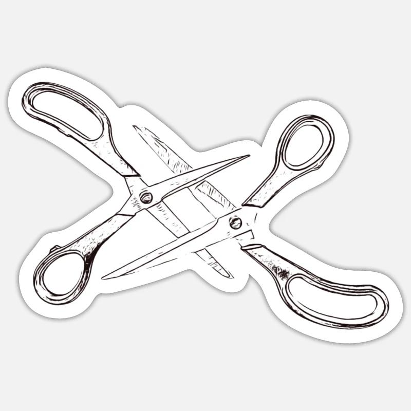 Two scissors Sticker size S (10 x 10 cm)