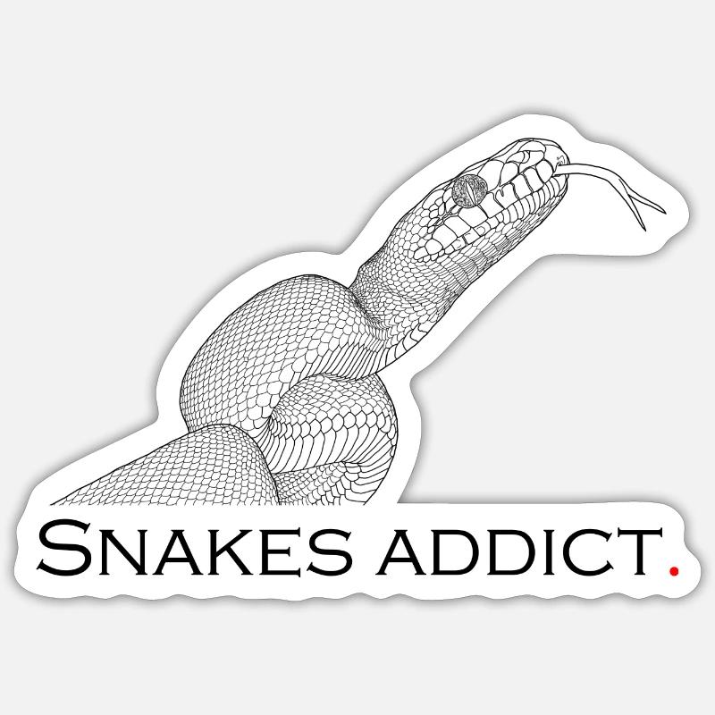 Snakes addict Sticker taille S (10 x 10 cm)