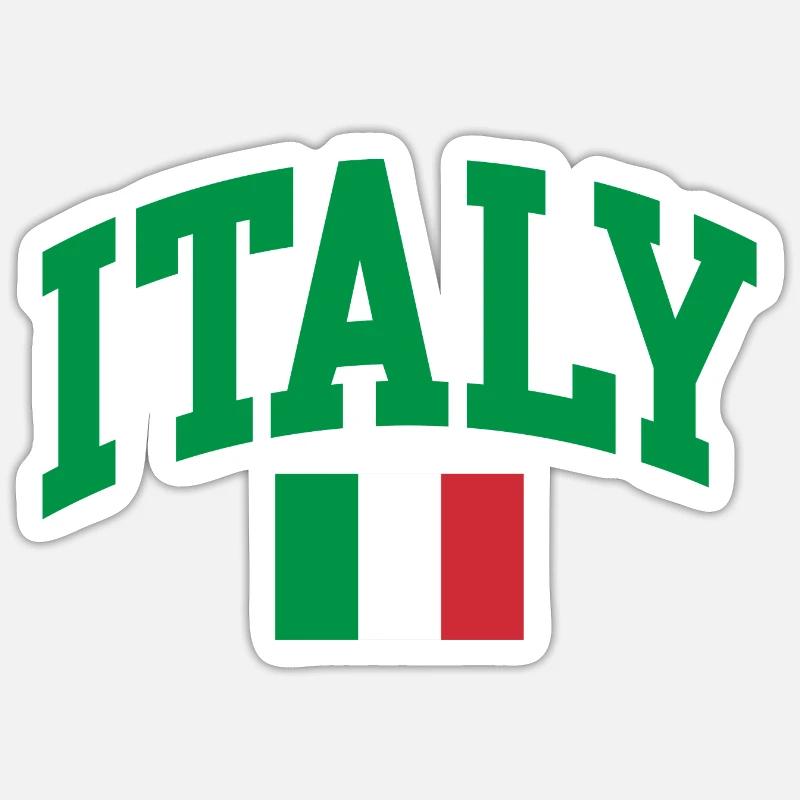 Drapeau italien - Sticker taille S (10 x 10 cm) - blanc mat