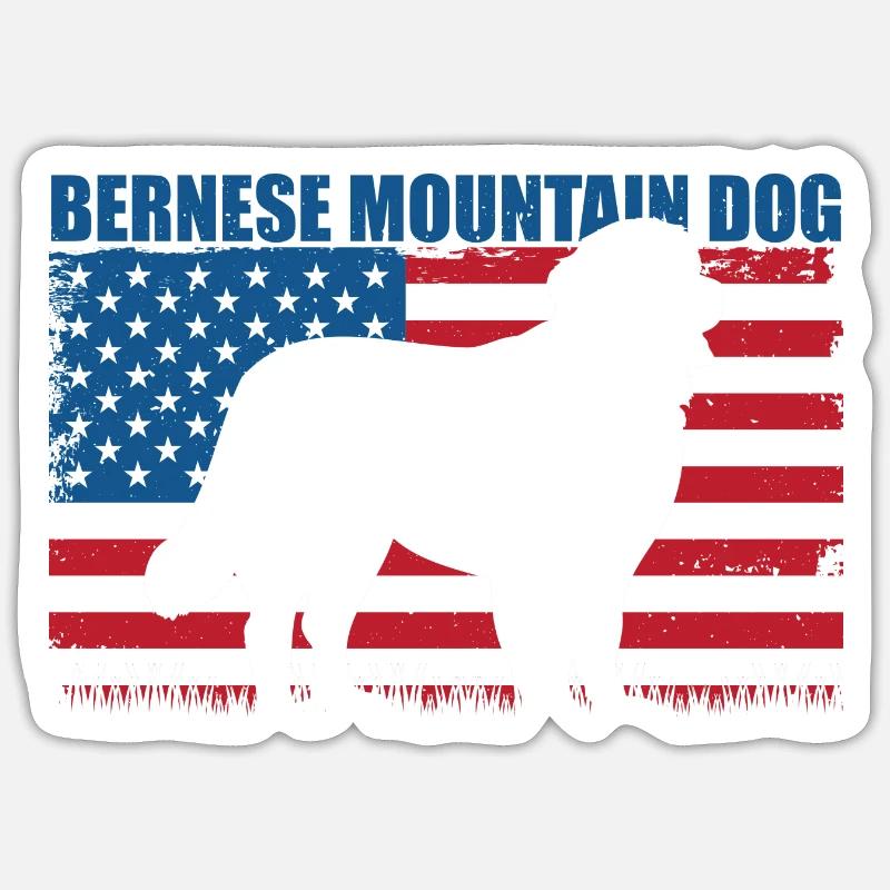 Berner Sennenhund - Sticker Größe S (10 x 10 cm) - Mattweiß