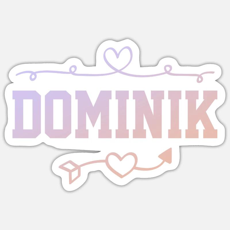 Dominik - Sticker Größe S (10 x 10 cm) - Mattweiß