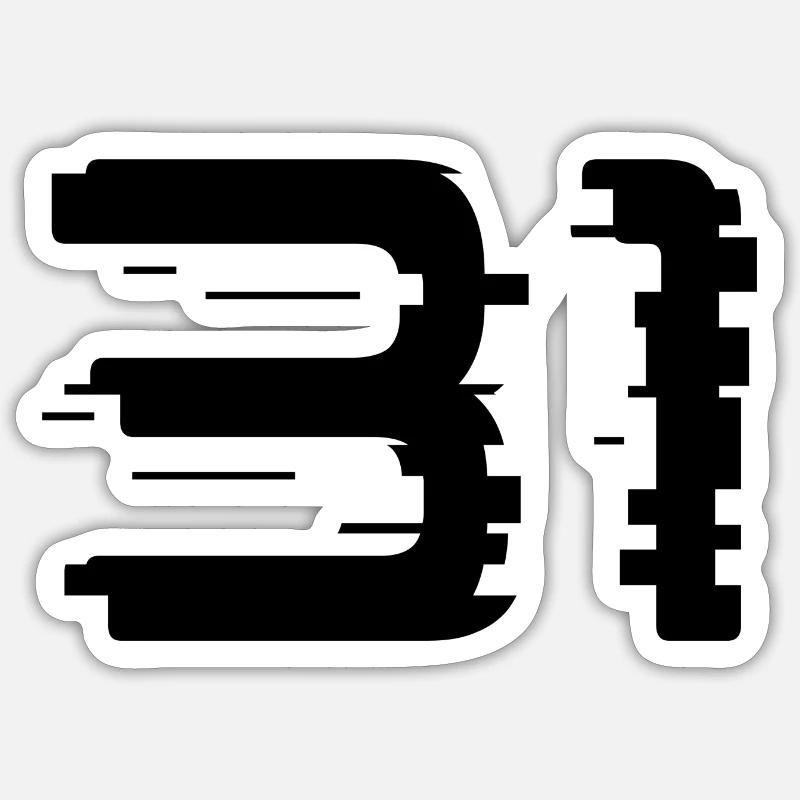31 - Sticker Größe S (10 x 10 cm) - Mattweiß