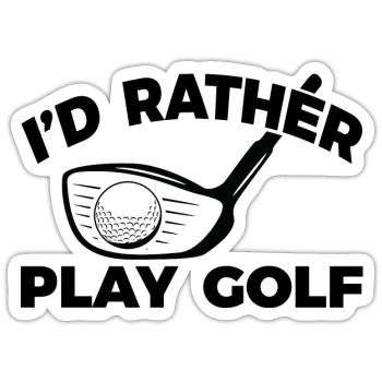 Lustiger Golfspieler - Sticker Größe S (10 x 10 cm) - Mattweiß - Vorne