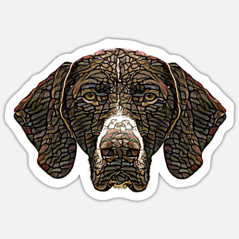 German Shorthaired Pointer Face - Sticker size S (10 x 10 cm) - white matte