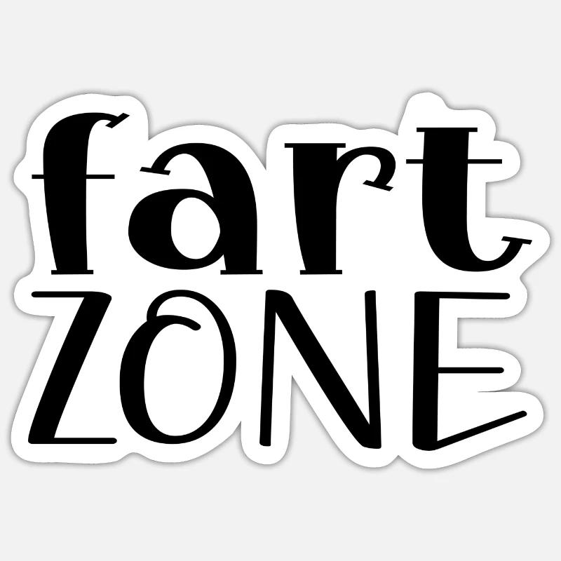 Fart Zone - Lustiger Spruch - Sticker Größe S (10 x 10 cm) - Mattweiß