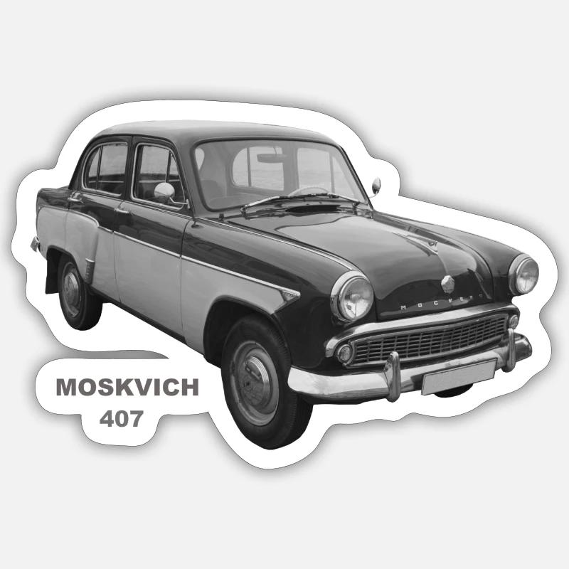 Moskvich 407 URSS Russie Oldtimer Ostalgie Sticker taille S (10 x 10 cm)