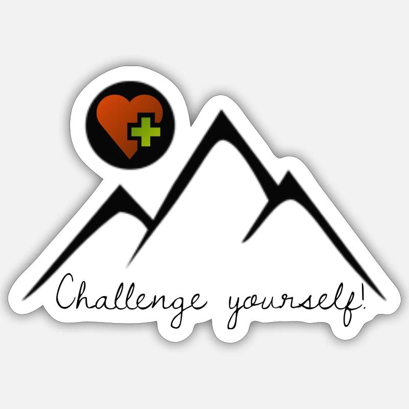 Challenge yourself! - Sticker Größe S (10 x 10 cm) - Mattweiß