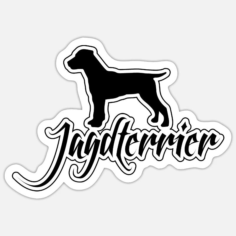 JAGDTERRIER Hunderasse Jagdhunde Jäger Wilsigns - Sticker Größe S (10 x 10 cm) - Mattweiß