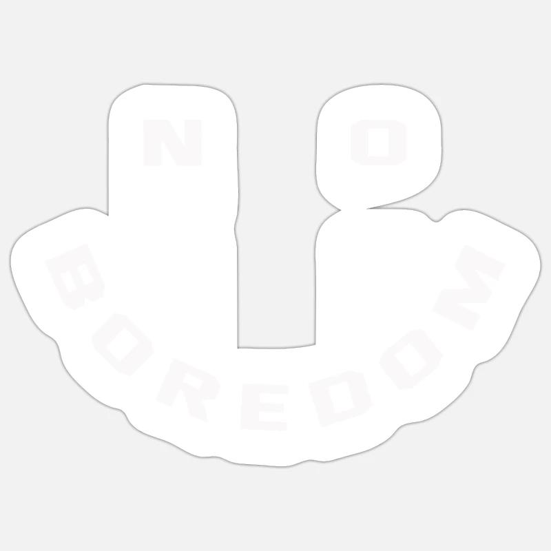no boredom - Sticker size S (10 x 10 cm) - white matte