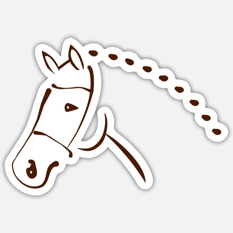 Pferd - Sticker Größe S (10 x 10 cm) - Mattweiß