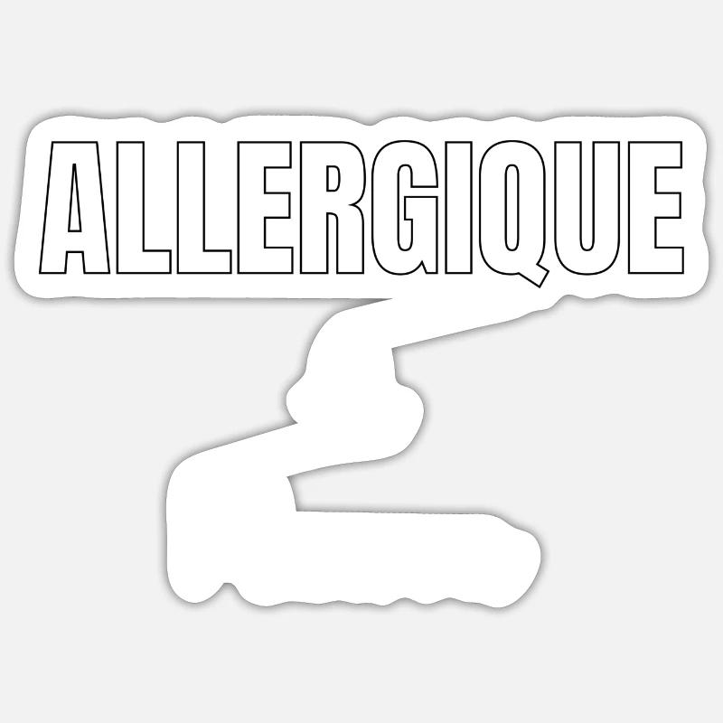 Allergique à Macron - Sticker taille S (10 x 10 cm) - blanc mat