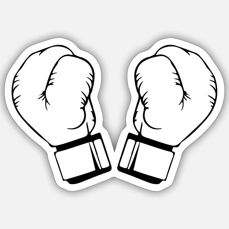 Boxe - Sticker taille S (10 x 10 cm) - blanc mat