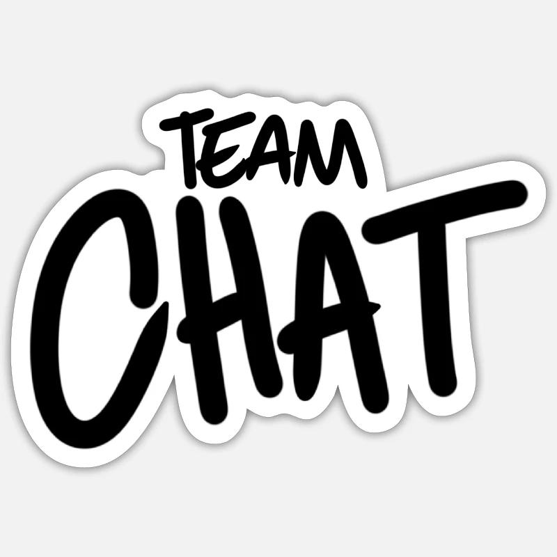 team chat - Sticker taille S (10 x 10 cm) - blanc mat