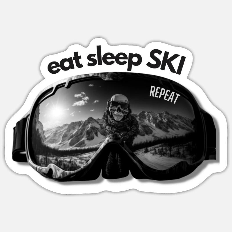 Manger dormir Snowboard Répéter Sticker taille S (10 x 10 cm)