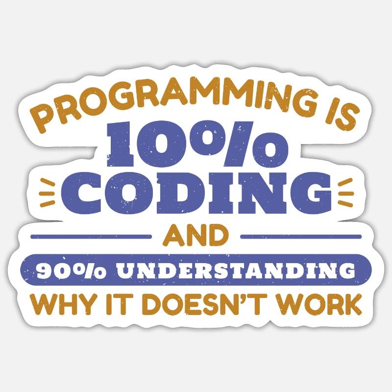Programmieren - Sticker Größe S (10 x 10 cm) - Mattweiß