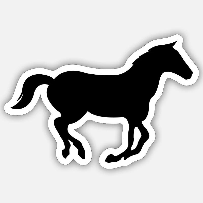 Cheval - Sticker taille S (10 x 10 cm) - blanc mat