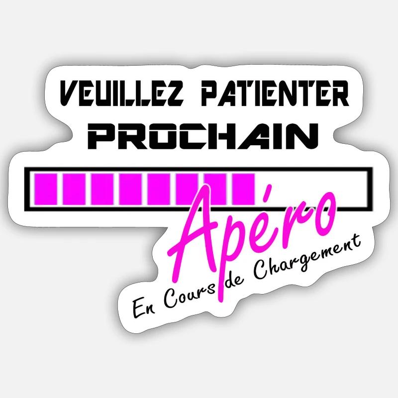 Logo Apéro Pink - Sticker taille S (10 x 10 cm) - blanc mat