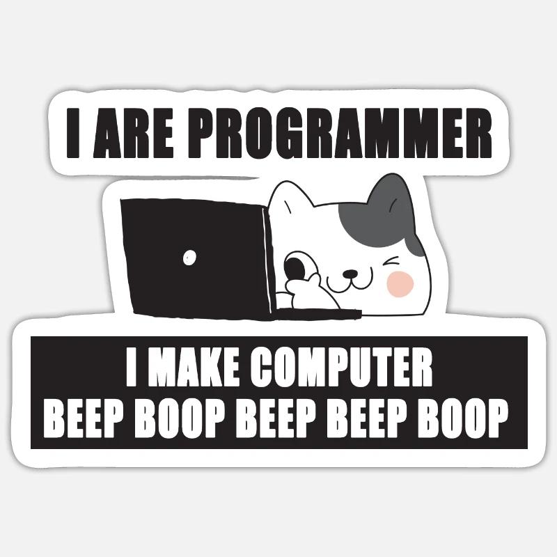 Ich bin Programmierer - Sticker Größe S (10 x 10 cm) - Mattweiß
