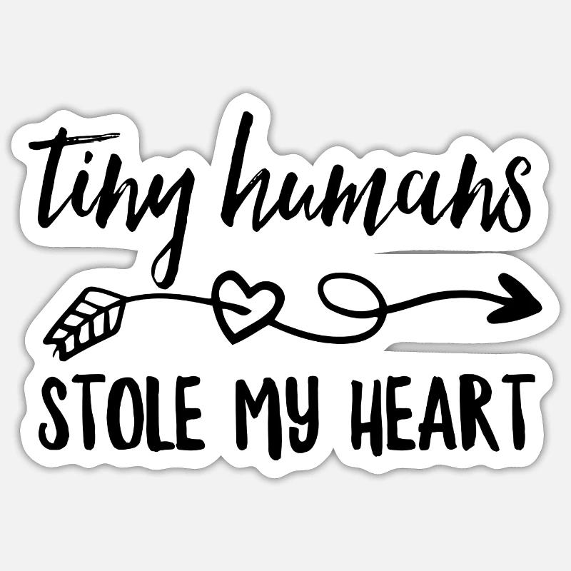 Tiny Humans Stole My Heart - Sticker size S (10 x 10 cm) - white matte