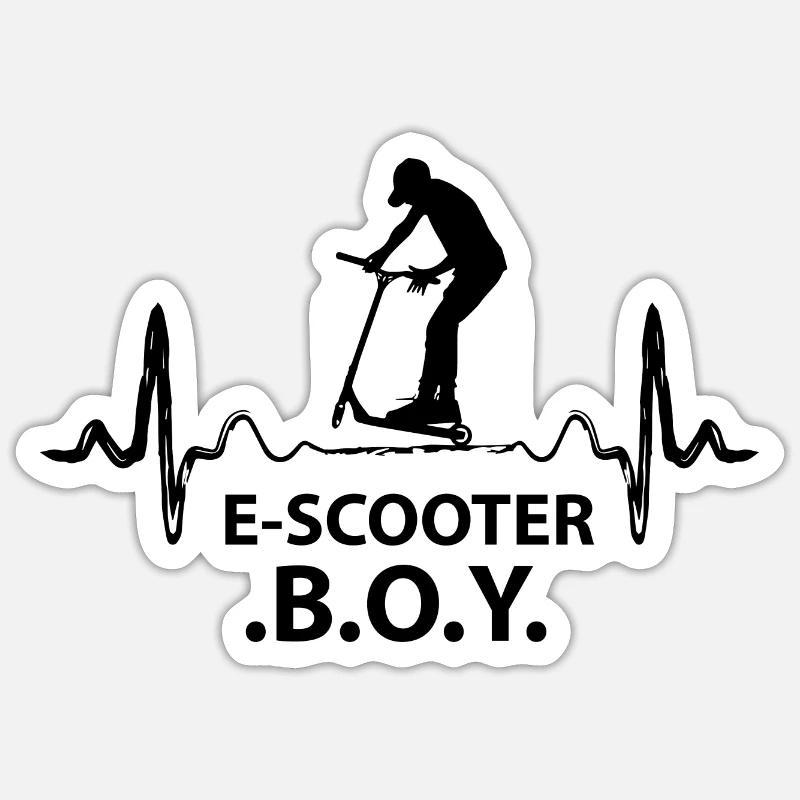 E-Scooter Roller - Sticker Größe S (10 x 10 cm) - Mattweiß