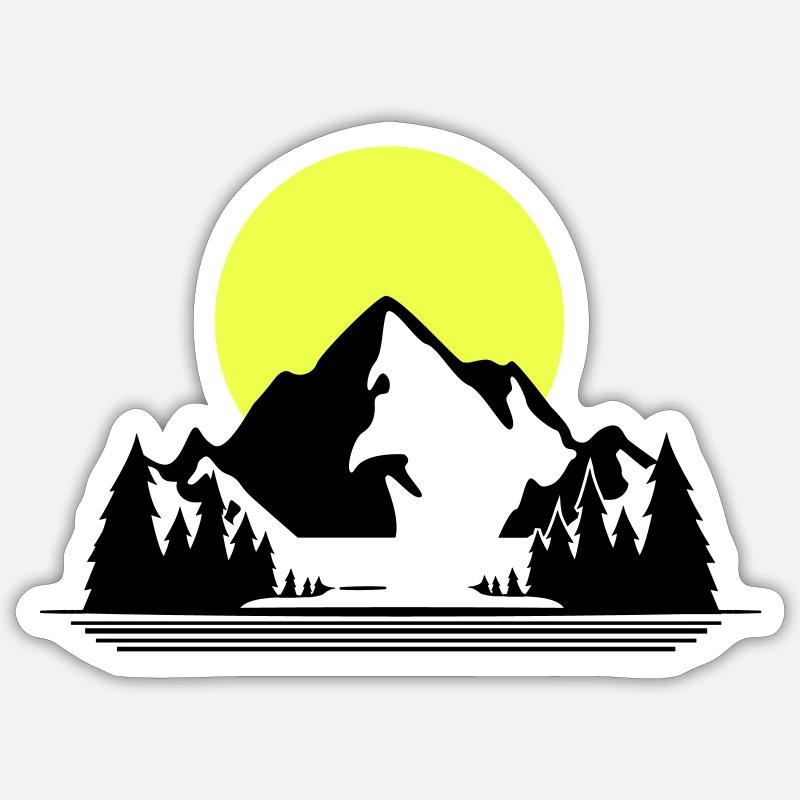Mountains - Sticker Größe S (10 x 10 cm) - Mattweiß