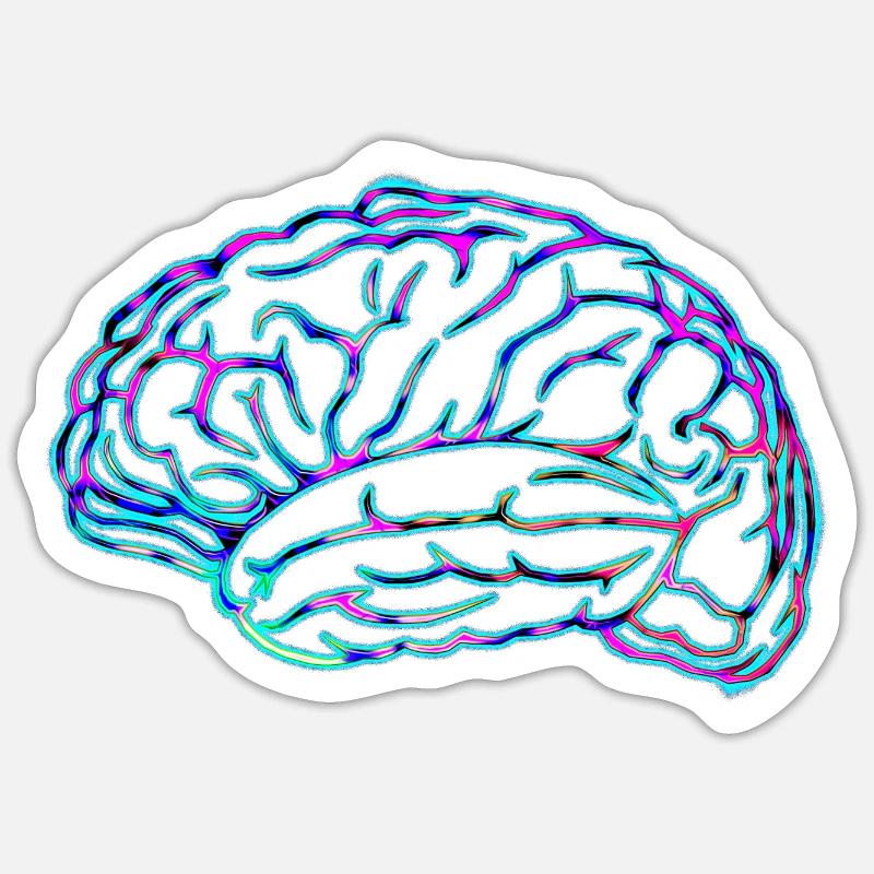 Cerveau No.01 - Conception A Sticker taille S (10 x 10 cm)