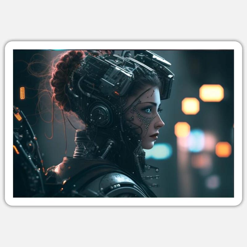 cyberpunk1 - Sticker taille S (10 x 10 cm) - blanc mat