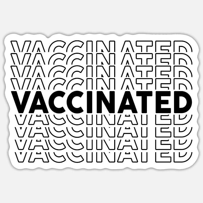 #Vaccinated - Sticker taille S (10 x 10 cm) - blanc mat
