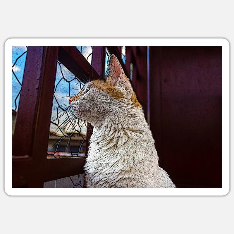 le chat Sticker taille S (10 x 10 cm)