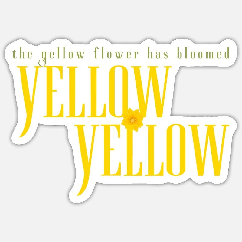 La fleur jaune - Sticker taille S (10 x 10 cm) - blanc mat