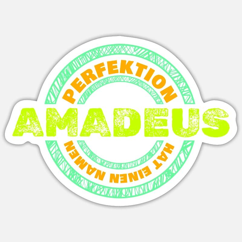 Perfektion Amadeus - Sticker Größe S (10 x 10 cm) - Mattweiß